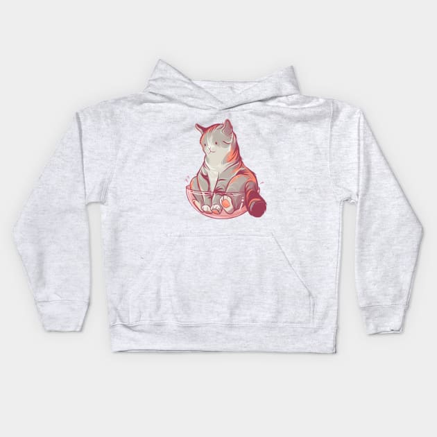 Gray Tabby Cat Kids Hoodie by Claire Lin